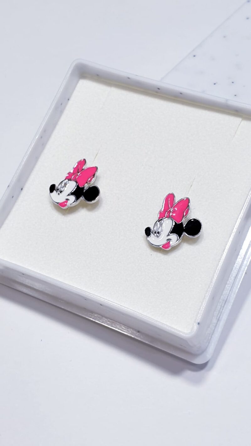 Srebrne naušnice MINNIE PINK