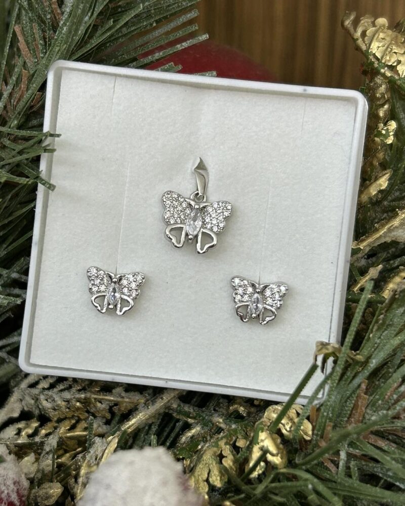SREBRNI SET LEPTIR