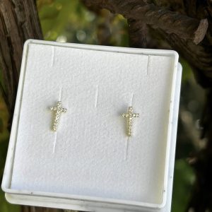 SREBRNE NAUŠNICE Križ